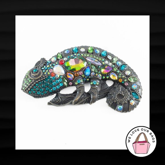 UNBRANDED Jewelry - NEW CRYSTAL RHINESTONE GECKO LIZARD METAL CHARM BROOCH PIN for BAG COAT SCARF